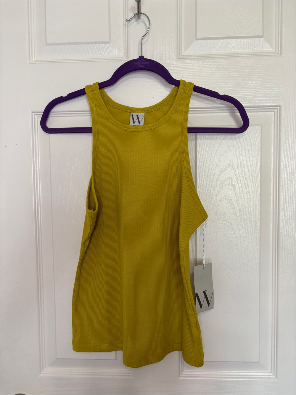 Worthington Ribbed Tank Top in Mustard Yellow